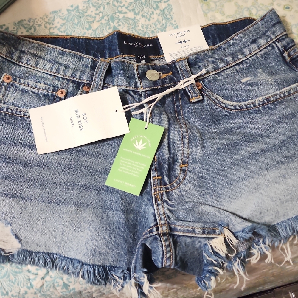 Lucky Brand Women's Frayed Hem Jean Shorts